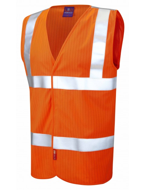 Leo Anti-Static Waistcoat W19 - Orange High Visibility